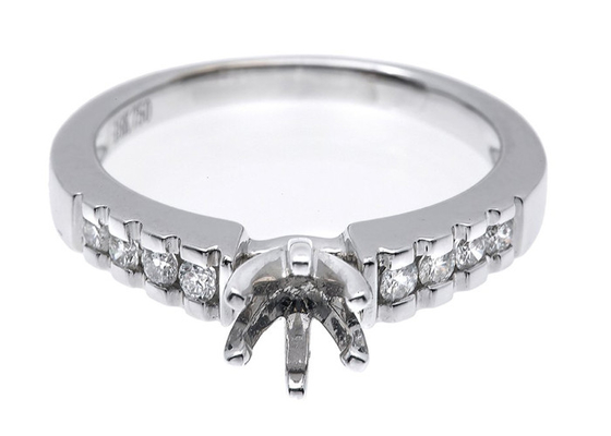 ODM материала белого золота кольца с бриллиантом 14K держателя 0.2ct 8pcs Semi для подарка