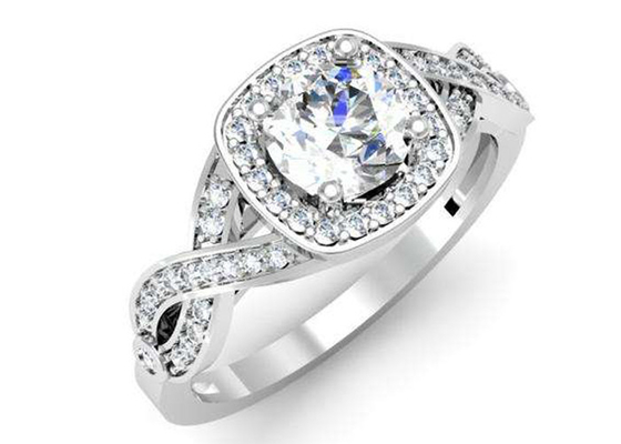 кольца держателя белого золота 14k 0.38ct 1.3mm Semi снабжают отрезок подкладкой для дня рождения