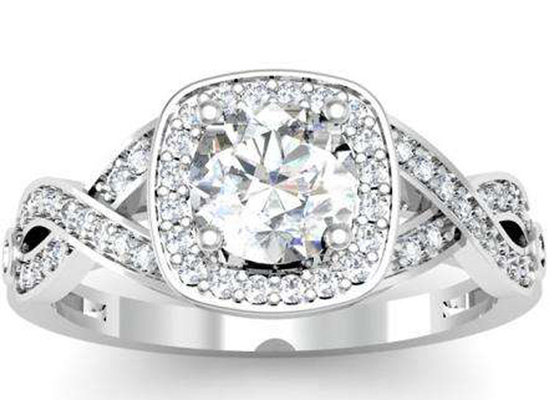 кольца держателя белого золота 14k 0.38ct 1.3mm Semi снабжают отрезок подкладкой для дня рождения