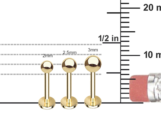 Серьги хрящевины золота OEM 14k, длина серьги 5mm 8mm 10mm тела прокалывая