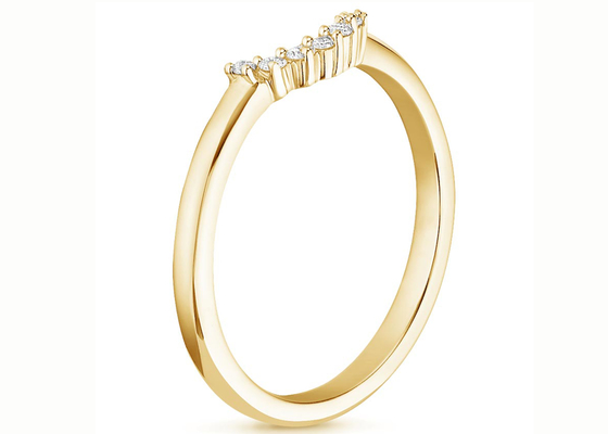 кольца желтого золота 0.15ct 14k Stackable, диамант штабелируя размер колец 2mm 1.5mm каменный