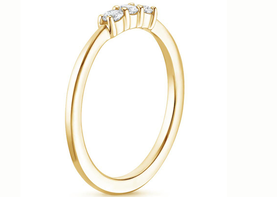 Ювелирные изделия желтого золота 14K размера 3mm камня, каменный коготь обручального кольца 3 устанавливая тип