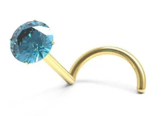 Прошивка носа золота винта 18K с камнем венисы 1.5mm-3mm естественным