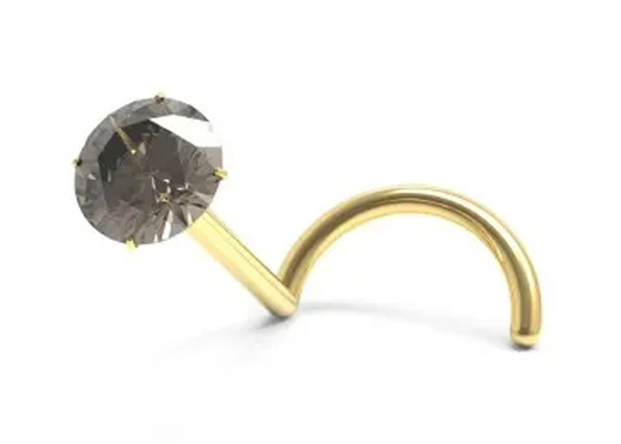 Прошивка носа золота винта 18K с камнем венисы 1.5mm-3mm естественным