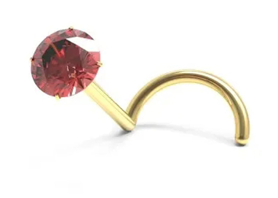 Прошивка носа золота винта 18K с камнем венисы 1.5mm-3mm естественным