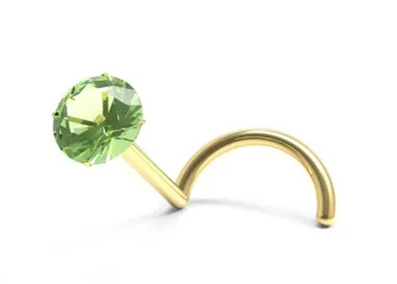 Прошивка носа золота винта 18K с камнем венисы 1.5mm-3mm естественным