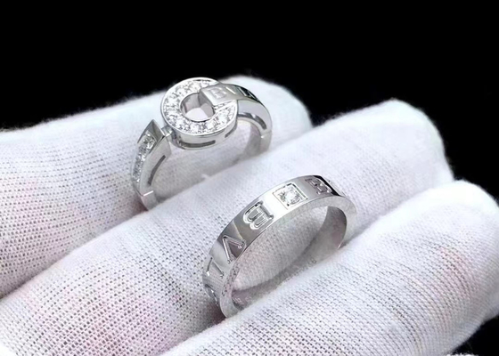 Prong устанавливая кольцо 0.48ct украшений чистого золота 18K для ширины обещания 4mm-6mm