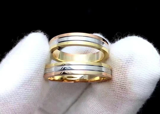 Кольцо золота цвета установки 3 Prong, ODM OEM обручального кольца золота 18k