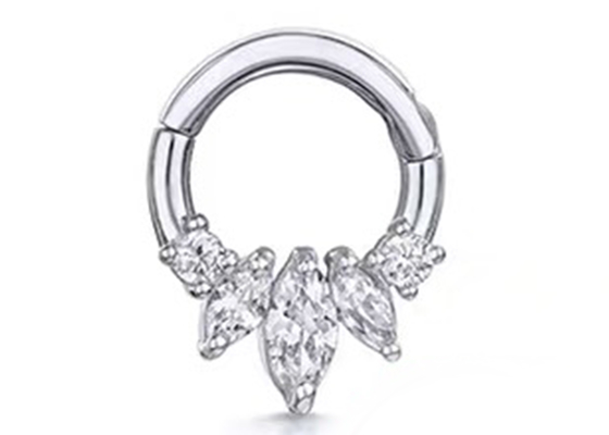 Clicker золота отрезка 14K Marquise прокалывая коготь 4 устанавливая тип для носа Daith септума