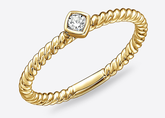 Квадратное кольцо септума чистого золота диаманта 14k, кольцо 1.0mm×10mm ноздри обруча