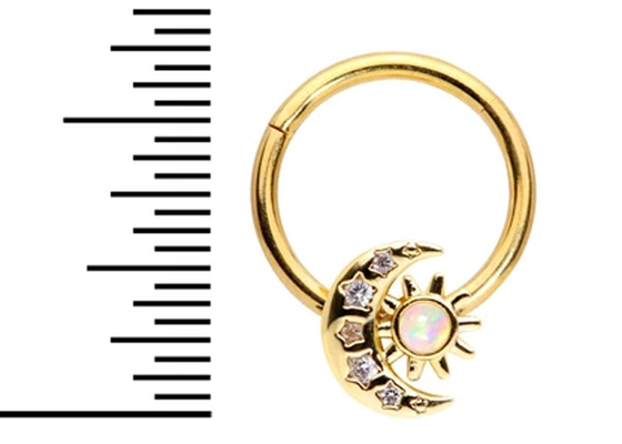 Луна Солнце твердого носа золота 18K прокалывая формирует с ODM диамантов 0.06ct SI2 естественным