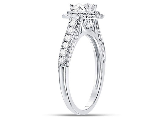 украшения чистого золота 3.65g 14K, 0.8ct придают квадратную форму кольцам с бриллиантом белого золота женщин