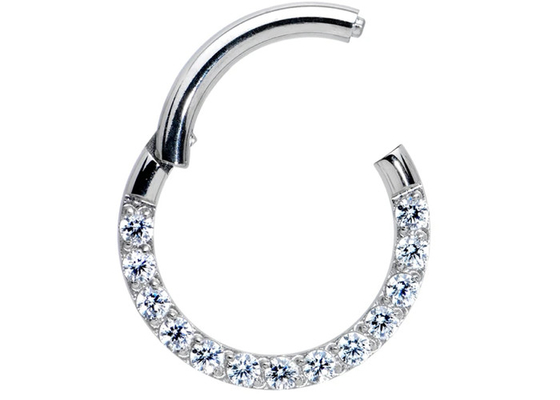 кольцо Tragus диамантов 0.1ct прокалывая, Dia 8-15mm кольца носа белого золота внутренний