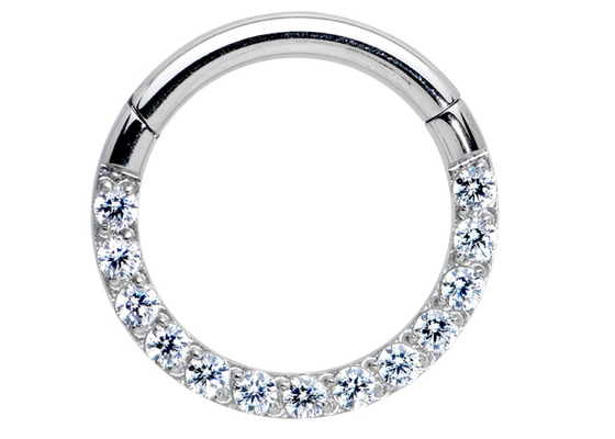 кольцо Tragus диамантов 0.1ct прокалывая, Dia 8-15mm кольца носа белого золота внутренний