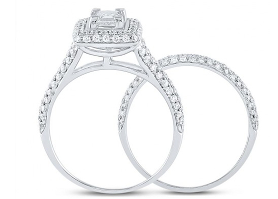квадрат желтого золота 14K отрезал камень колец 0.8ct 3 обещания