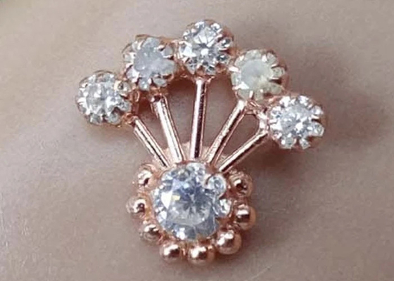 18K подняло кольцо носа золота с диамантом 0.05ct для ежедневного ODM OEM носки
