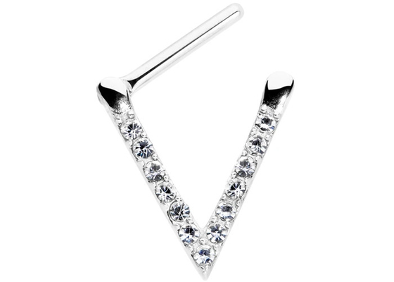 Кольцо септума белого золота треугольника OEM с диамантами 0.1ct 1.3mm