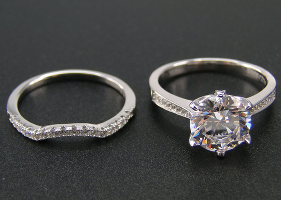 Кольцо с бриллиантом 1.25CT круга 1PCS гениальное отрезанное, кольцо белого золота 18k установило для женщин