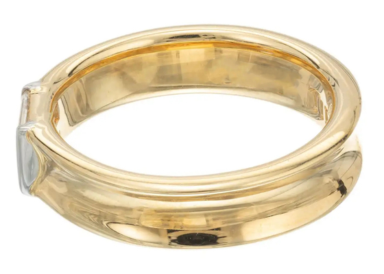 обручальное кольцо диаманта украшений чистого золота камня 14K пасьянса 0.58ct 6x4MM