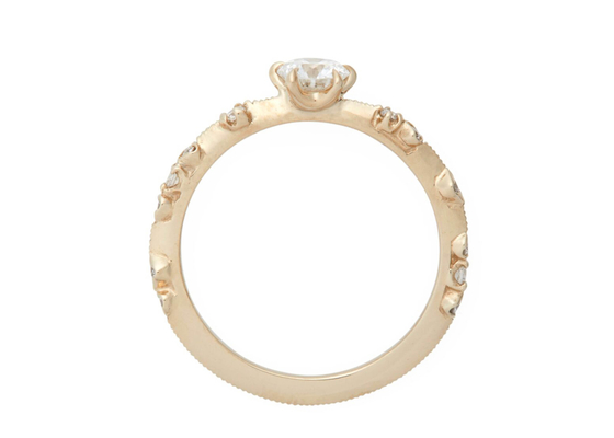 кольцо 14K 18K украшений диаманта размера 4mm реальное подняло ODM золота материальный