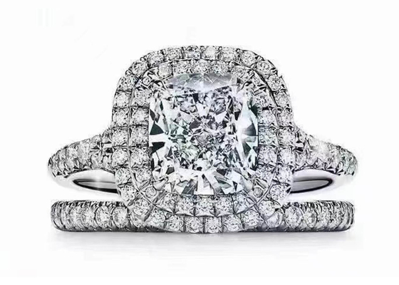 Обручальное кольцо венчика отрезка валика OEM установило с диамантом 66pcs 1.2ct