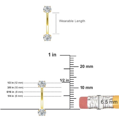 размер кольца 10mm 8mm ювелирных изделий прошивкой тела золота диаманта 16g для кнопки живота