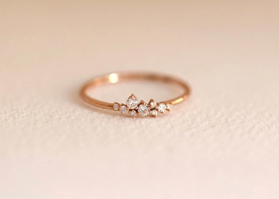 ODM отрезка твердого реального кольца украшений диаманта 14K гениальный для годовщины