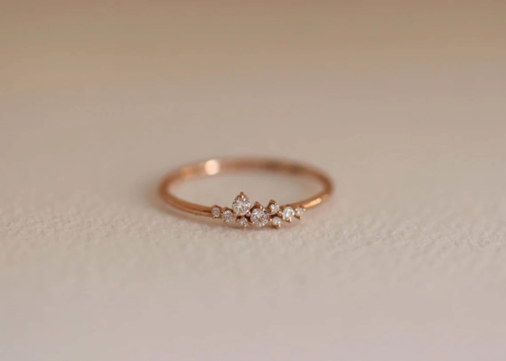ODM отрезка твердого реального кольца украшений диаманта 14K гениальный для годовщины