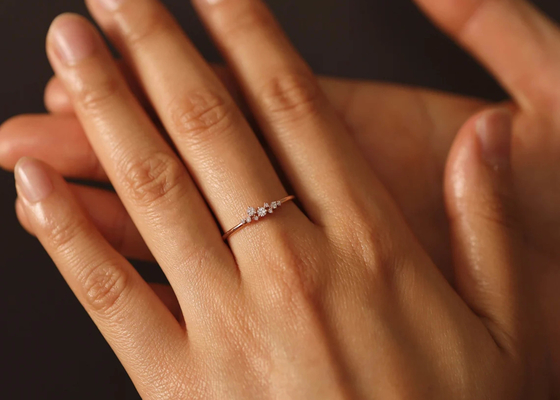ODM отрезка твердого реального кольца украшений диаманта 14K гениальный для годовщины