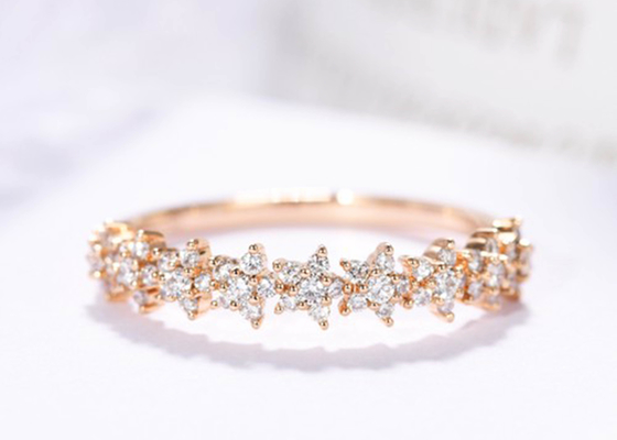 кольцо с бриллиантом звезды золота 0.54ct, обручальное кольцо золота 18k 1.3mm для девушки женщин