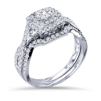 ODM цвета белого золота обручальных колец 18K захвата диаманта 43PCS 0.43ct