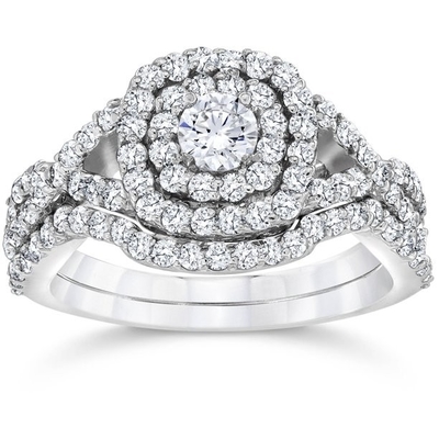 ODM цвета белого золота обручальных колец 18K захвата диаманта 43PCS 0.43ct