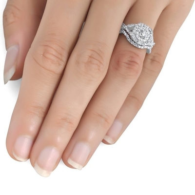 ODM цвета белого золота обручальных колец 18K захвата диаманта 43PCS 0.43ct