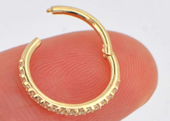 Обруч формирует размер серег 1.2×8mm хрящевины золота 16g для свадьбы