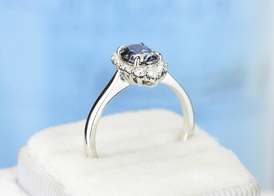 3 размер цвета 8×10MM кольца Moissanite карата овальных выросли лабораторией, который темных серых