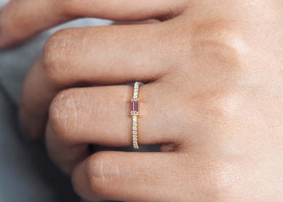Тонкая ширина кольца золота 0.20ct диаманта 9K 2.5MM для Prong захвата устанавливая тип