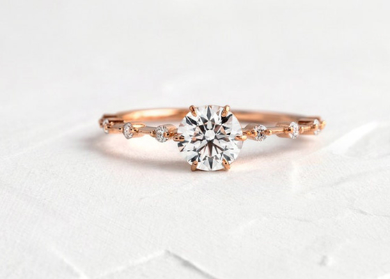 кольца с бриллиантом 1.0ct Moissanite, круглый отрезанный ODM обручальных колец 6.5MM