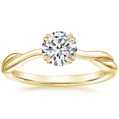 OEM ODM материала желтого золота кольца 14K 0.8ct выросли лабораторией, который Moissanite