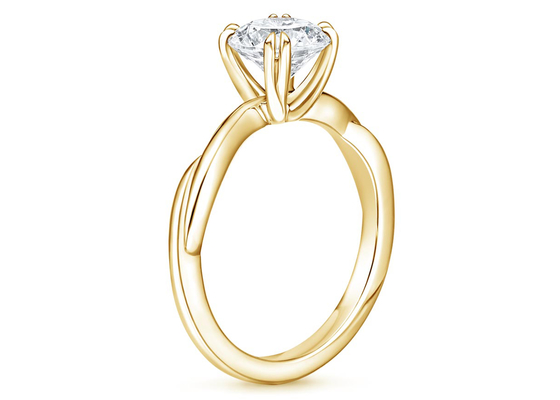 OEM ODM материала желтого золота кольца 14K 0.8ct выросли лабораторией, который Moissanite