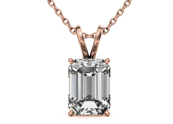 изумруд 1.05ct отрезал шатон Dia 7×5mm ожерелиь золота 14k устанавливая тип