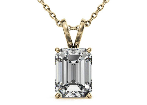 изумруд 1.05ct отрезал шатон Dia 7×5mm ожерелиь золота 14k устанавливая тип