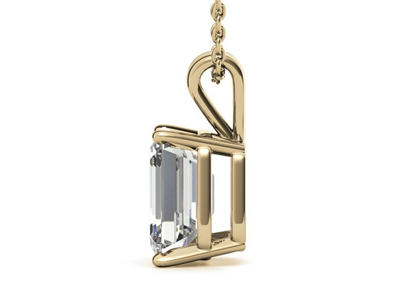 изумруд 1.05ct отрезал шатон Dia 7×5mm ожерелиь золота 14k устанавливая тип