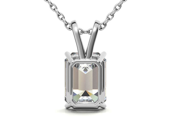 изумруд 1.05ct отрезал шатон Dia 7×5mm ожерелиь золота 14k устанавливая тип
