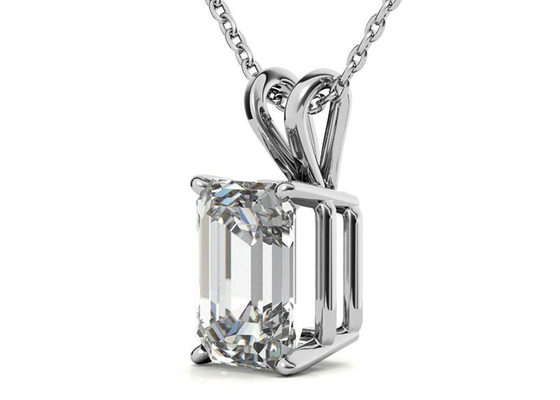 изумруд 1.05ct отрезал шатон Dia 7×5mm ожерелиь золота 14k устанавливая тип