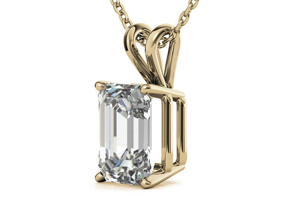 изумруд 1.05ct отрезал шатон Dia 7×5mm ожерелиь золота 14k устанавливая тип