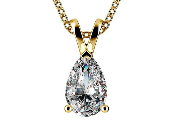Ожерелья золота отрезка 0.84ct 14k груши со шкентелем 8×5mm винтажным