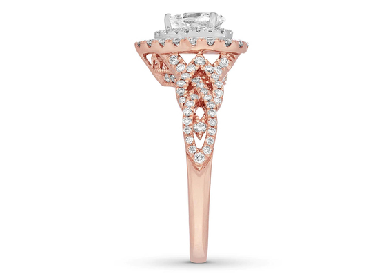 7ct 8ct 18K подняло кольцо золота, захват и обручальное кольцо установило отрезок груши 7.0mm
