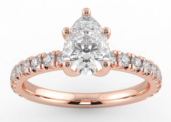 Wedding18K подняло груша кольца золота отрезало ODM сертификата 0.80ct DGC