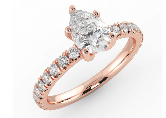 Wedding18K подняло груша кольца золота отрезало ODM сертификата 0.80ct DGC