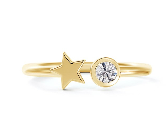 кольцо 3.5mm круглое Moissanite, 0,16 ODM обручального кольца золота карата 9k